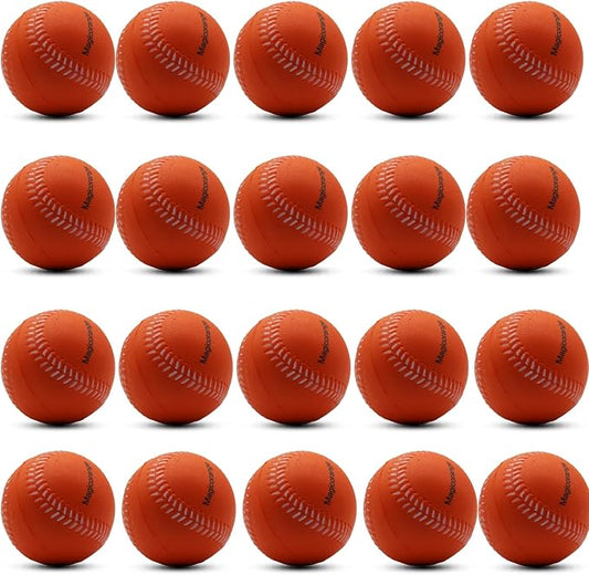 Magicorange Baseball, Foam Baseballs 20 Pack Practice Training Baseballs Unmarked Baseball Soft Toss, Batting, Fielding, Hitting, Pitching