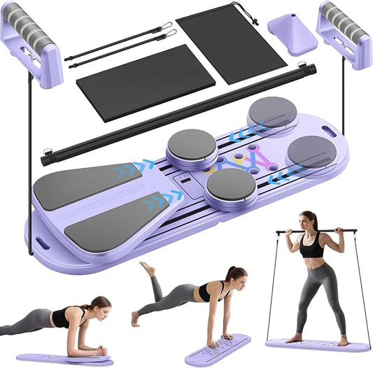 Pilates Board, Pilates Reformer Set, Multifunctional Abdominal Board for Home Workout, Ab Core Trainer Machine, Reformer Training Equipment for Core Workouts1