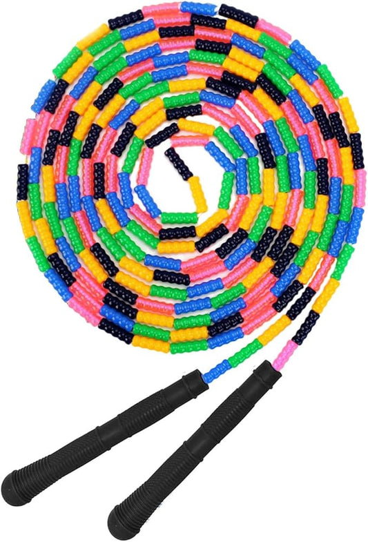 Dutch Jump Rope 16 FT 1 Pack/2 Pack, Long Soft Beaded Jump Rope, Adjustable Segmented Skipping Rope for Kids Adults, Multiplayer Jumping Rope for Fitness Outdoor