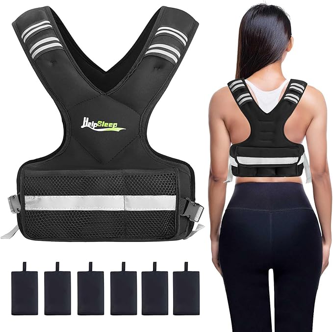 Adjustable Weighted Vest for Men Women, 4-10lb/11-20lb/20-32lb Vest with 6 Ironsand for Weights Running Workout and Training, Adjustable Body Weight Vest Exercise Set for Running, Walking