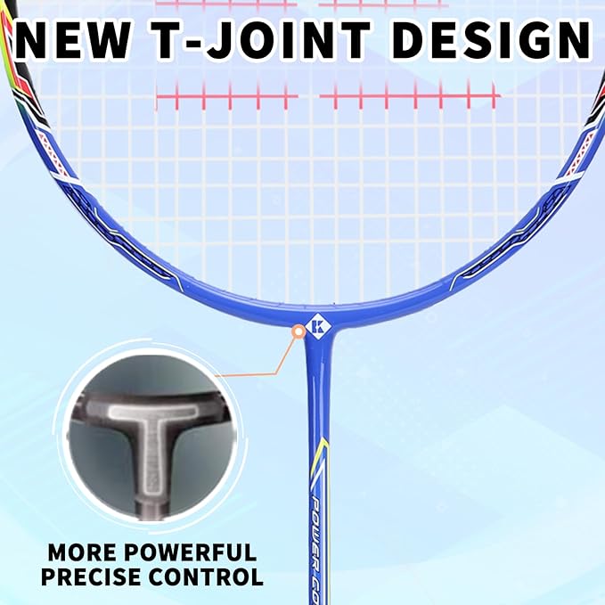 Badminton Racket Carbon Fiber, Badminton Racquet Set with Cover, Badminton Professional Racket Durable for Beginners Outdoor Games Gym