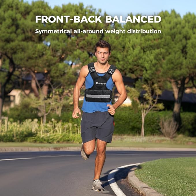 Adjustable Weighted Vest for Men and Women,4-10lb/11-20lb/20-32lb Vest with 6 Ironsand Weights,with Reflective Stripe,for Strength Training, Running, Fitness, Walking