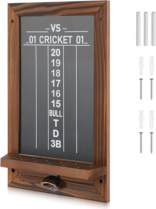 Dart Scoreboard for Cricket and 01 Darts Games Darts Holder Wall Mount Wood Dartboard Accessories