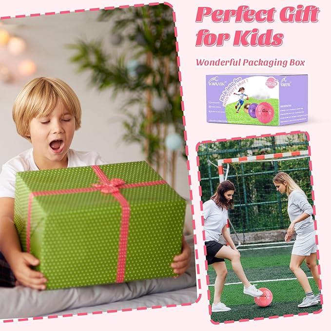 Size 3 4 5 Glitter Pink Gold Purple Soccer Ball Set with Pump Youth Soccer Ball for Kids Aged 4-6 6-8 8-12 Toddler Soccer Ball Soft Training Ball Practice for Teens Children Adults Boys Girls