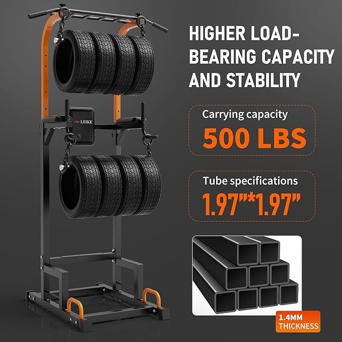 leikefitness Multifunction Power Tower Exercise Equipment,Pull Up Dip Station,Height Adjustable for Home Gym Strength Training Fitness Equipment,Dip Stands,Pull Up Bars,Push Up Bars,VKR