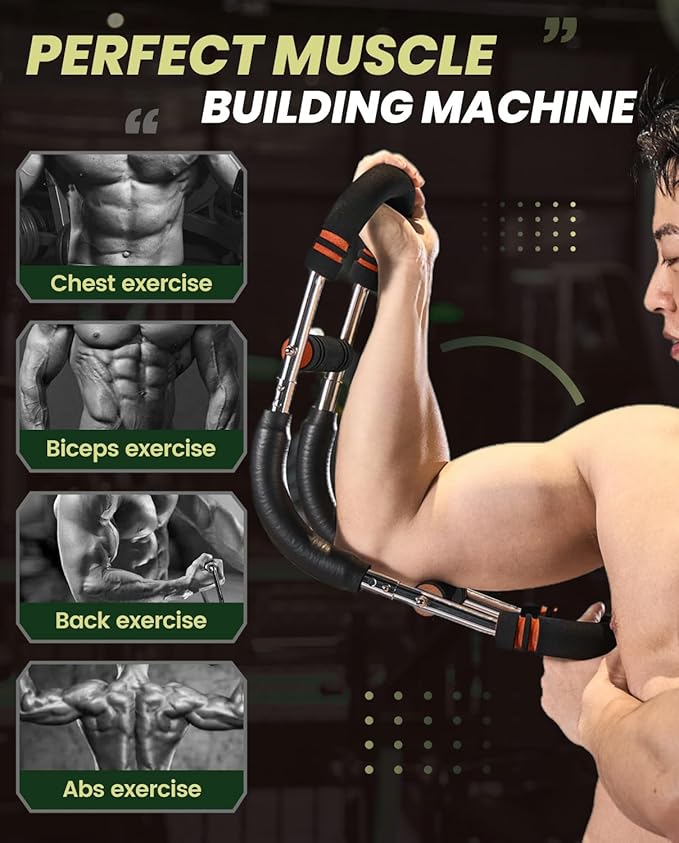 Saker Twister Arm Trainer, PowerTwist Arm Trainer, Adjustable Forearm Strengthener, Arm Exercise Equipment, Chest Workout Equipment, Portable Spring Resistance for Home Gym Equipment