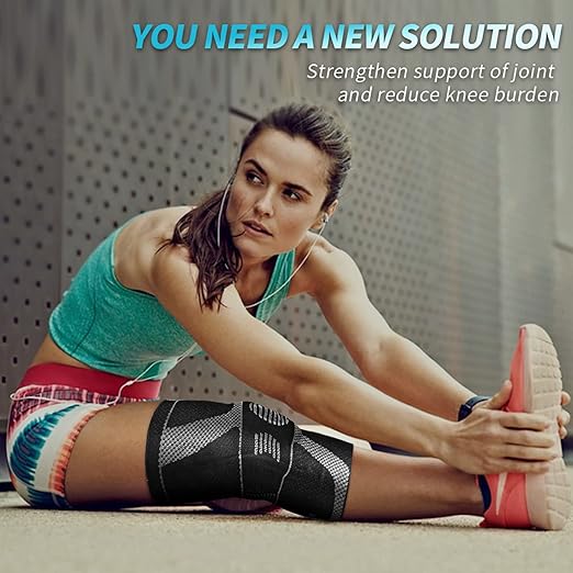 NEENCA Professional Knee Brace for Pain Relief, Medical Knee Compression Sleeve, Knee Support with Horizontal Knit Tech for Meniscus Tear, ACL, Arthritis, Joint Pain, Runner, Workout