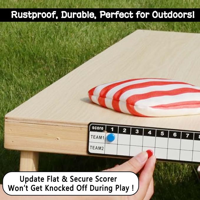 Cornhole Scoreboard Tracker Steel Score Keeper: Durable Corn Hole Scoreboards for Easy Score Tracking Corn Hole Games Ladder Ball Toss Game Pop Darts Popdarts Game (2 Pack-Horizontal)