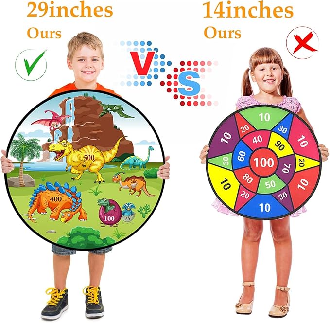 Dart Board for Kids Ages 4-8 - 29" Double-Sided Dart Board with Sticky Balls and Darts,Boys Toys for Ages 8-13,Valentines Day Gifts for 7 8 9 10 11 12 13 14 Year Old, Indoor/Outdoor Party Game Toys