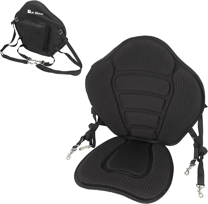 Kayak Seat Luxurious Padded Canoe SUP Seat Adjustable Boat Seat Comfortable Composite Quick Dry Fishing Seat Back Support for Universal Sit