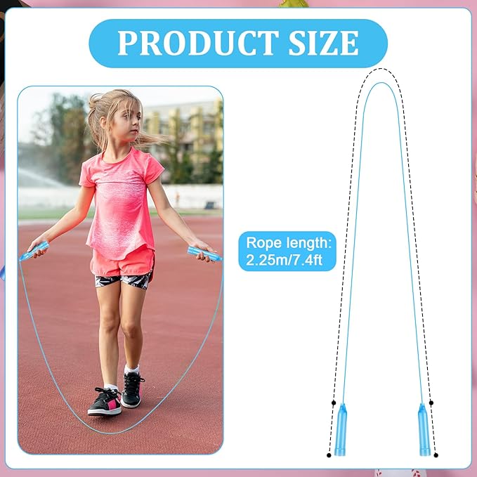30Pcs Colorful Jump Ropes Bulk Plastic Jump Ropes for Kids 7.5 Ft Adjustable Skipping Jumping String for Kids 6-12Years, Outdoor Fun Exercise Fitness Activities Birthday Reward Gift
