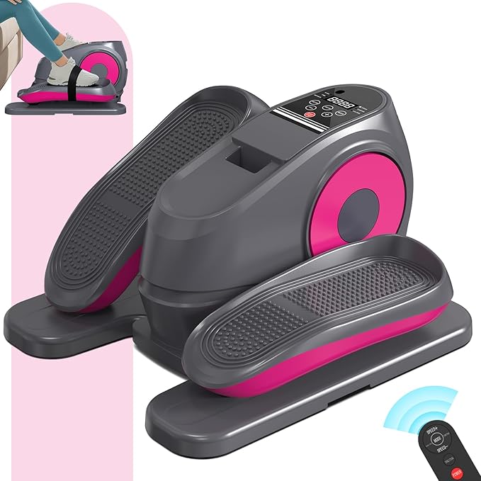 2025 New Under Desk Elliptical Machine, Electric Ellipse Leg Exerciser Pro As Seen On TV with 16 Adjustable Speed, Quiet and Fully Assembled with Remote Control & Non-Slip Foot Straps