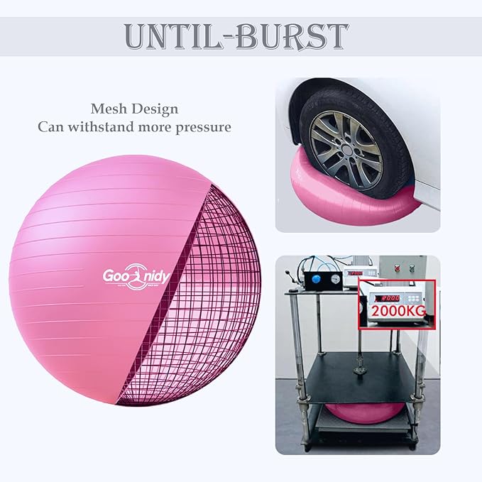 Soft Exercise ball, Anti-Burst Yoga Ball Chair Supports 2200lbs, Workout Equipment w/ Pump for Pregnancy Medicine Birthing Physical Therapy Stability Excersing Birth Swiss Fitness Gym Physio Labor Abs