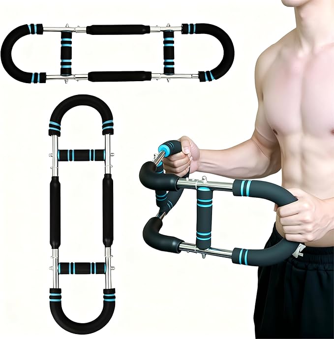 2025 Pro Saker Twister Arm Trainer - 40-100lb Adjustable Power Twister Bar for Chest, Shoulder & Arm Workout, Portable Detachable Upper Body Fitness Equipment for Home/Gym