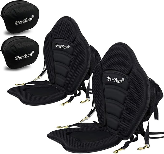 Universal Deluxe Kayak Seat Cushion with Storage Bag for Kayak,Padded Boat,SUP,Canoe,Fishing Boat,Seats with 4 Adjustable Straps