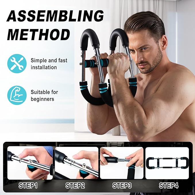 Twister Arm Trainer, Adjustable Chest Muscle Training clamp Muscle Expander,Gorilla bar Shoulder Muscle Training Fitness Equipment, Portable Upper Limb Strength Training Machine arm Torque Trainer