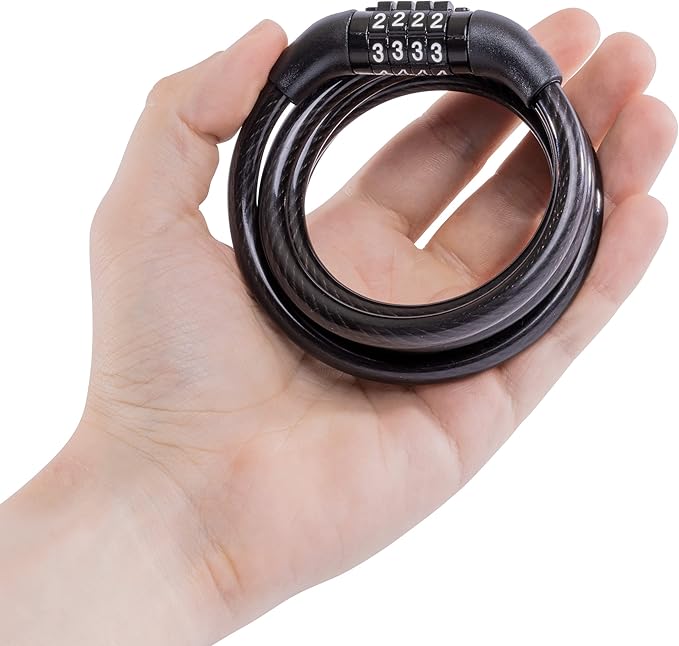 Master Lock Bike Lock Cable with Combination Black, 8143D