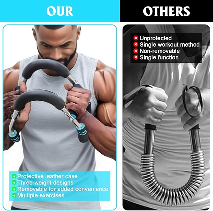 Twister Arm Trainer, Adjustable Chest Workout Equipment, Arm Trainer for Men, Portable Power Twister Bar, Detachable Design Fitness Anywhere
