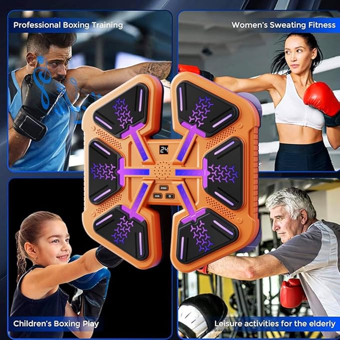 Music Boxing Machine With Gloves, Wall Mounted Intelligent Trainer for Kids, Game Equipment Workout Punching Machine for Teenagers Boys Girls Gifts