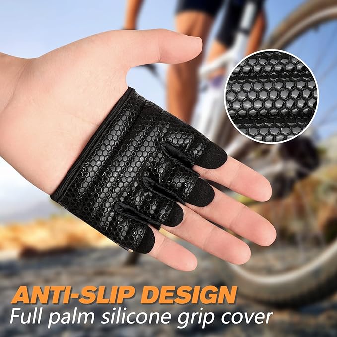 Minimal Workout Gloves,Short Micro Weight Lifting Gloves Grip Pads with Full Palm Protection & Extra Grip for Men Women Weightlifting,Gym,Cross Training,Powerlifting,WODs.