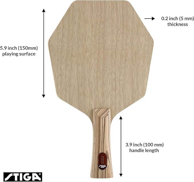 STIGA Pure Table Tennis Wood - Professional Offensive Table Tennis Wood Blade - 7 Layers of Pure Wood for Maximum Control, Precision and Power - Made in Sweden