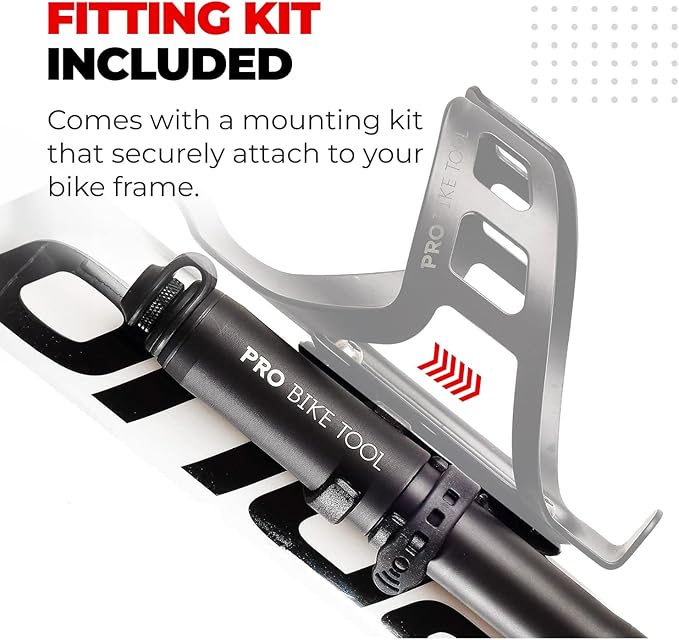 Pro Bike Tool Mini Bike Pump - Compact and Portable Bicycle Tire Pump for Fast Inflation - Compatible with Presta and Schrader Valves - Lightweight and Durable Design - Essential Bicycle Accessories