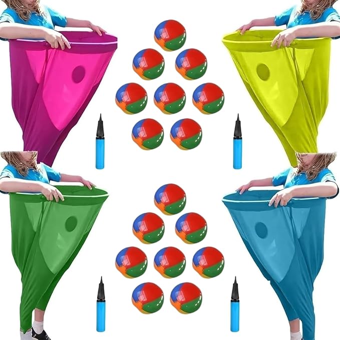 Granny Pants Yard Game Set-Granny Pants Party Rush! Granny Pants Outdoor Game with Bouncy Balls Air Pumps,The Ultimate Backyard Party Games! Team Relay Family Reunion Field Games Set