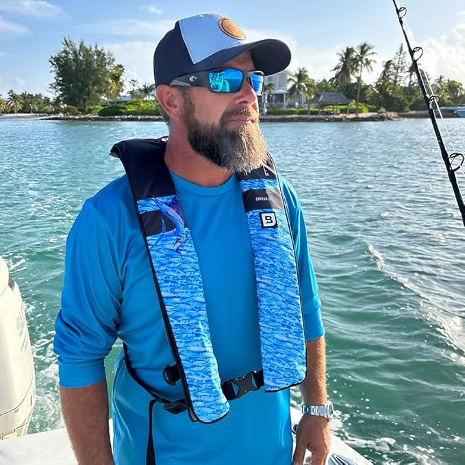 BLUESTORM Cirrus26 Inflatable PFD Life Jackets for Adults | US Coast Guard Approved Automatic Life Vest w/Manual Override Convertibility