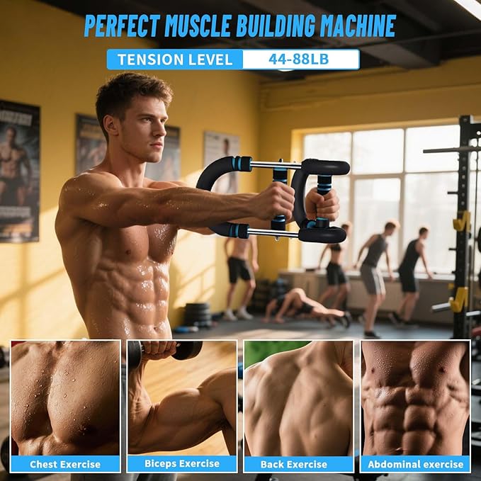 Twister Arm Trainer, 44–88lb Adjustable Resistance Chest Exerciser with Dual Spring, Portable Detachable Arm Strength Training Equipment for Upper Body Workouts at Home