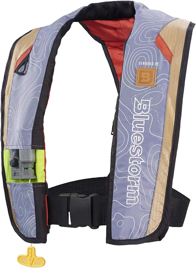 BLUESTORM Stratus 35 Inflatable Life Jacket PFD for Adults | US Coast Guard (USCG) Approved Automatic Self Inflating Life Vest Preserver with Manual Ripcord