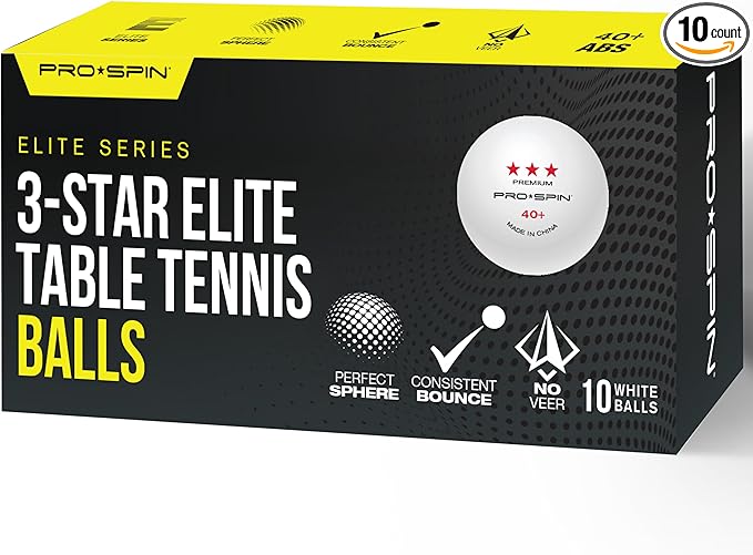 PRO SPIN 3-Star Ping Pong Balls – Professional White 40+ Table Tennis Balls | 3-Star Premium 40 Training & Competition Balls | Bulk, 10-Pack, and 3-Pack Options for Elite Players
