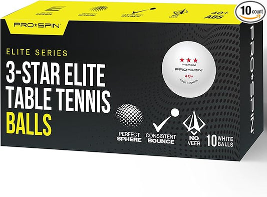 PRO SPIN 3-Star Ping Pong Balls – Professional White 40+ Table Tennis Balls | 3-Star Premium 40 Training & Competition Balls | Bulk, 10-Pack, and 3-Pack Options for Elite Players