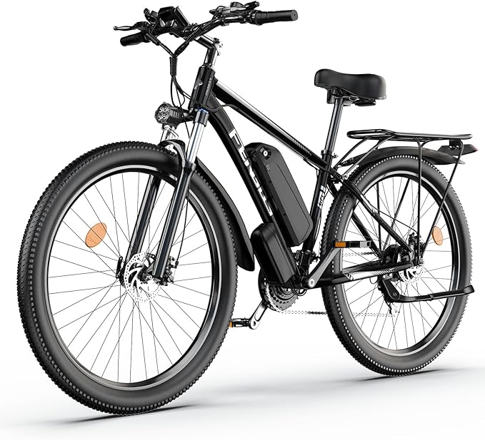 Electric Bike for Adults, 1500W Peak Motor Ebike, 36 MPH, 48V Battery, Up to 80 Miles Range, 27.5" Electric Mountain Bike with 21-Speed, Suspension, Turn Signals and Disc Brakes