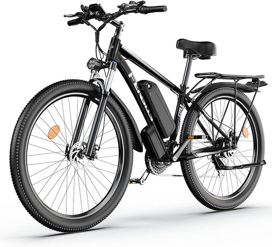 Electric Bike for Adults, 1500W Peak Motor Ebike, 36 MPH, 48V Battery, Up to 80 Miles Range, 27.5" Electric Mountain Bike with 21-Speed, Suspension, Turn Signals and Disc Brakes