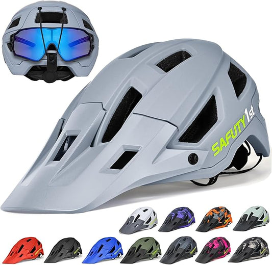 Mountain Bike Helmet for Adults & Youth Lightweight Impact-Resistant with Adjustable Dial & Removable Visor Unisex Helmet for Mountain Biking Bicycle Clcying