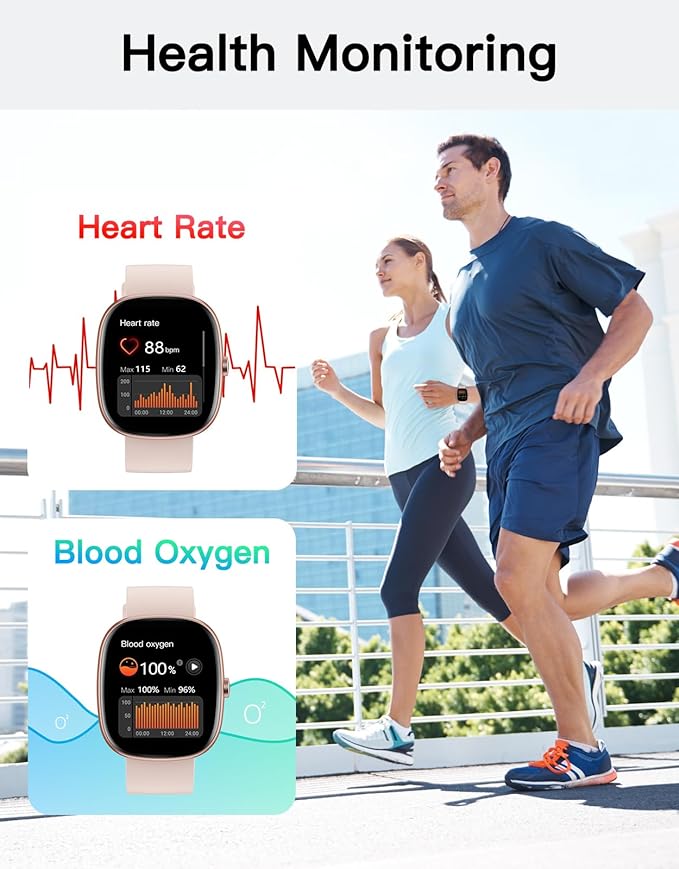 Fitness Tracker 2025 Ver. (Answer/Make Calls), 1.85" Smart Watch Fitness Watches for Women Men with 24/7 Heart Rate Blood Oxygen Monitor Sleep Tracker 100+ Sport Modes IP68 Waterproof (Pink)