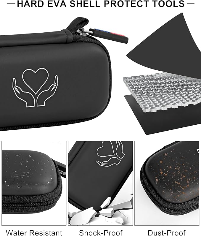 Heart Rate Monitor Case KardiaMobile EKG Monitor 1L 6L, Portable Hard EVA Kardia Mobile Case with Climbing Clip, Protective KardiaMobile EKG Organizer