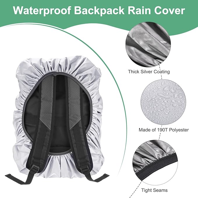 Waterproof Backpack Rain Cover Waterproof Backpack Cover, Bag Rain Cover with A Vertical Reflective Strap for Hiking/Biking/Camping/Outdoor Traveling