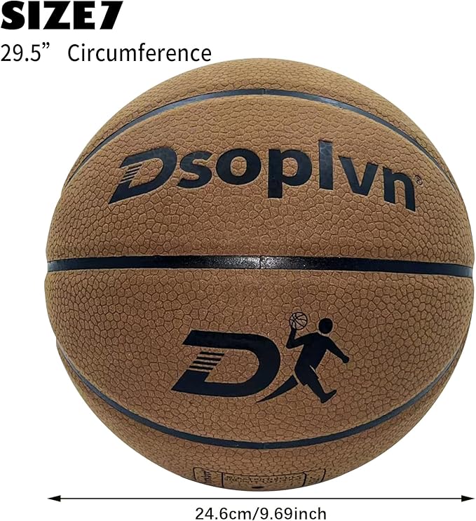 Size 7 Basketball Official Game Ball- Non-Slip,Wear-Resistant,High Bounce,29.5 Inch Indoor/Outdoor Leather Basketballs for Men & Youth, Perfect Grip & All-Weather Performance