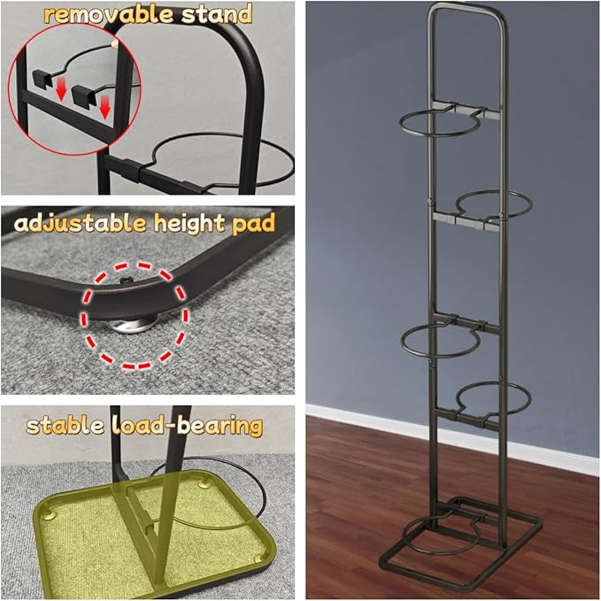 Vertical Ball Rack -basketball rack- Durable Carbon Steel Storage for Basketball, Soccer, Volleyball, and More - Easy to Assemble, Waterproof, Sturdy - 56.7" H