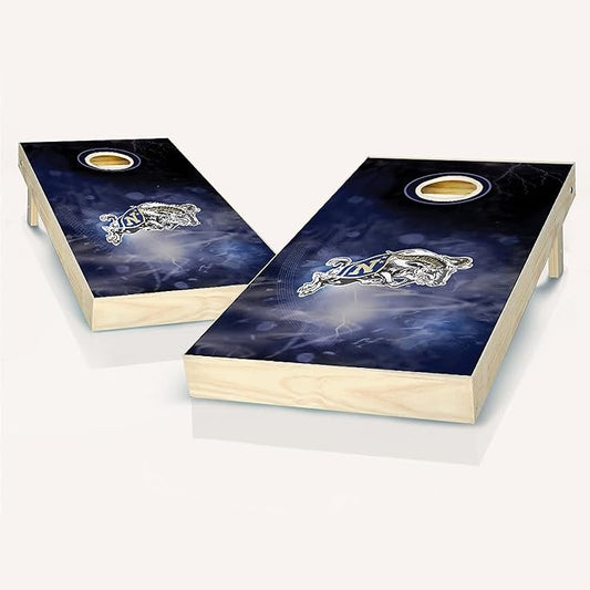 Navy Smoke Look Cornhole Boards, Choose Your Options - Includes 2 Boards and 8 Team Logo Bags