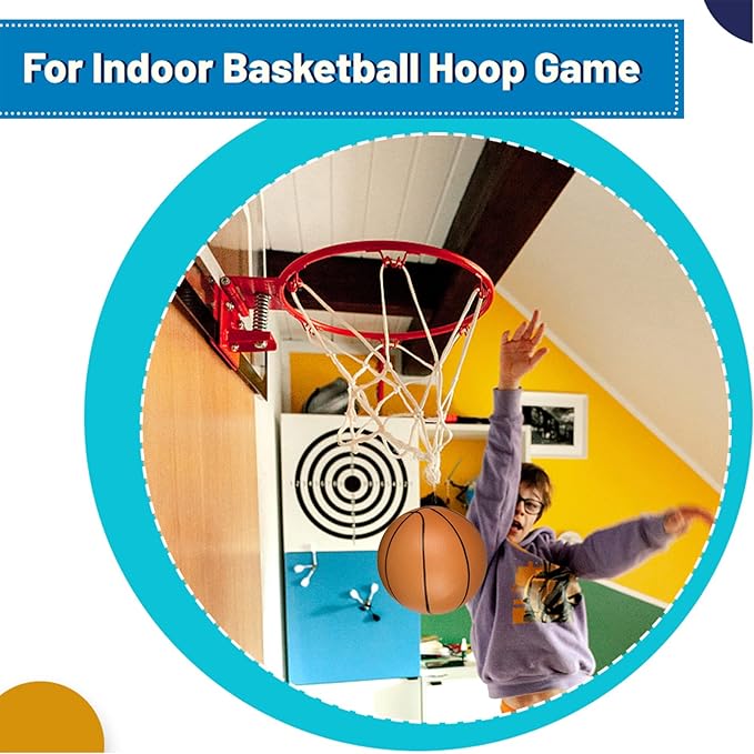 Mini Toy Basketballs, Small 6 Inch Replacment Ball for Indoor Mini Basketball Hoop, 6" Small Replacement Basketball, Toddler Balls, Beach Sand Toy Rubber Ball for Inflatable Pool Hoop Kids Adult