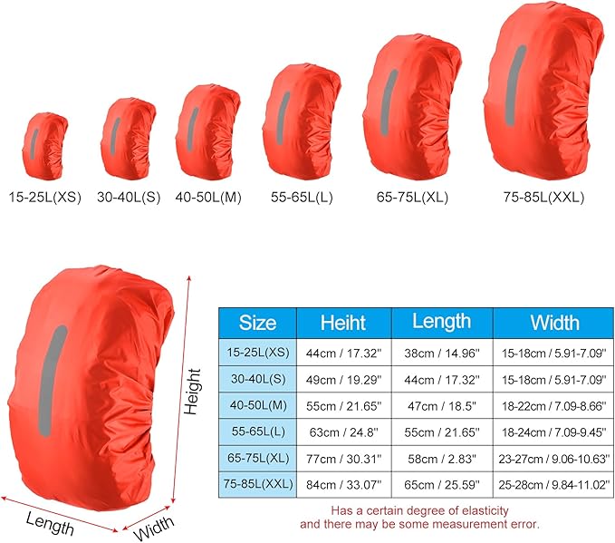 PATIKIL Waterproof Backpack Rain Cover, Non-Slip Backpack Cover with Vertical Reflective Strap Stay Dry for Hiking, Camping, Hunting