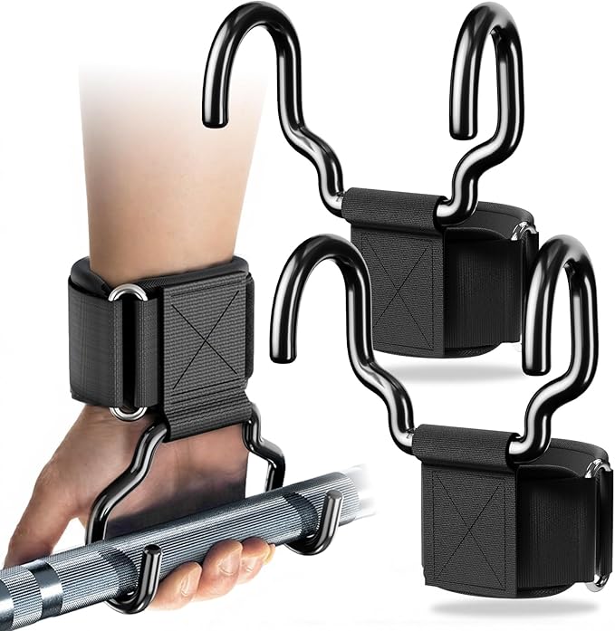 2025 Upgrade Weight Lifting Hooks, Gym Heavy Duty Power Lifting Straps for Men & Women Deadlifts, Pull Up, Powerlifting, Shrugs