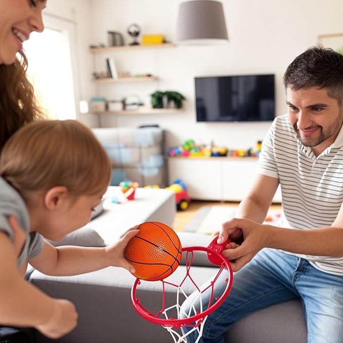 Shindel 6PCS Mini Basketballs, 4.7 inches Inflatable Rubber Basketballs with Pump for Mini Hoop for Kids Indoor Outdoor Play