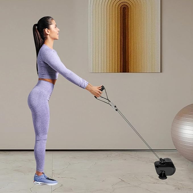 Rope Trainer Machine, 6 Gears of Resistance Adjustable Pull Rope Strength Training Equipment, Suction Cup Rope Training Device for Living Rooms, Offices, Gyms, Balconies