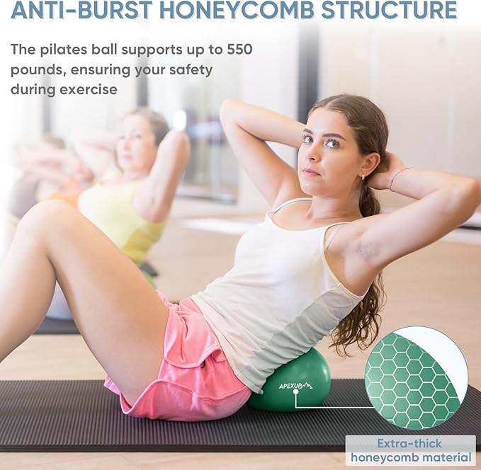 APEXUP Yoga & Pilates Ball - Anti Slip Heavy Duty Gym Ball for Fitness, Balance & Core Workout