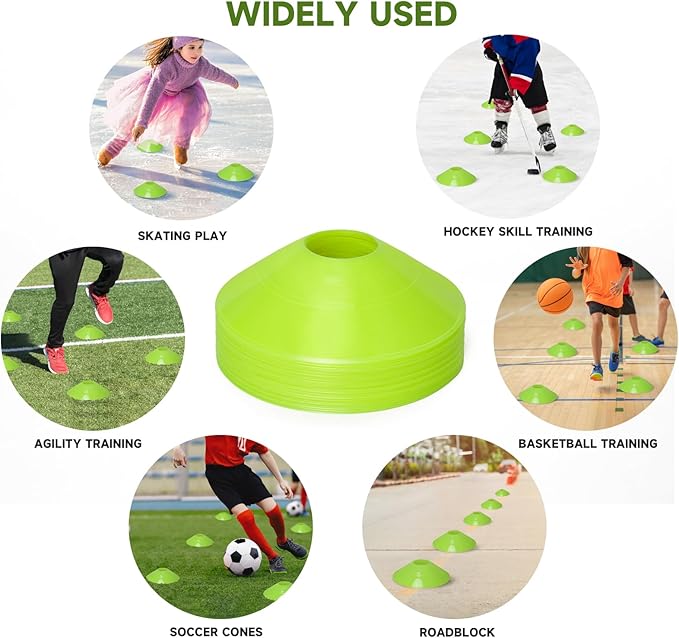 35/65 PCS Agility Soccer Cones for Training, Reusable Sports Cones for Drills with Mesh Bag, Training Cones for Soccer Practice, Football, Basketball - Disc Cones Training Equipment