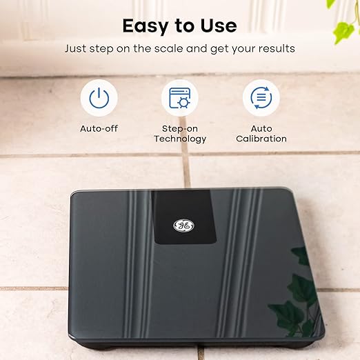 GE Bathroom Scale for Body Weight, Digital Weight Scales 500lb Heavy Duty Measuring Device for People Accurate BMI Weighing Machine with Bluetooth