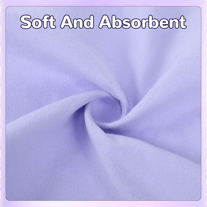 Peryiter 2pack 72 x 24'' Hot Yoga Towel Pack with Grip Dot, Sticky Fiber Mat Towels Non Slip for Hot Yoga, Absorbent Microfiber Sweat Anti-slip Cover for Pilates Exercise Fitness Workout(Light Purple)
